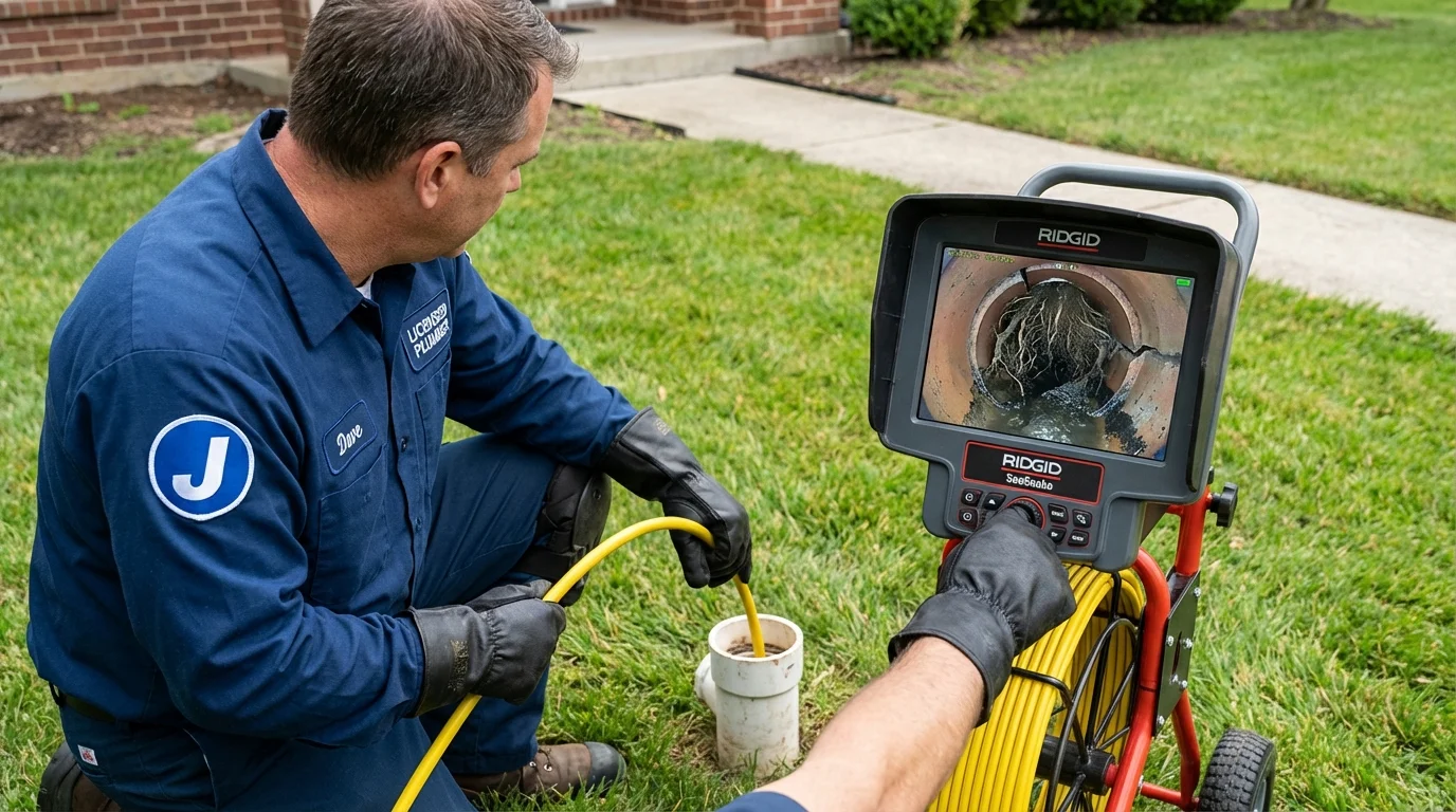 Sewer camera inspection being performed by Johns Plumbing LLC in Allen Park